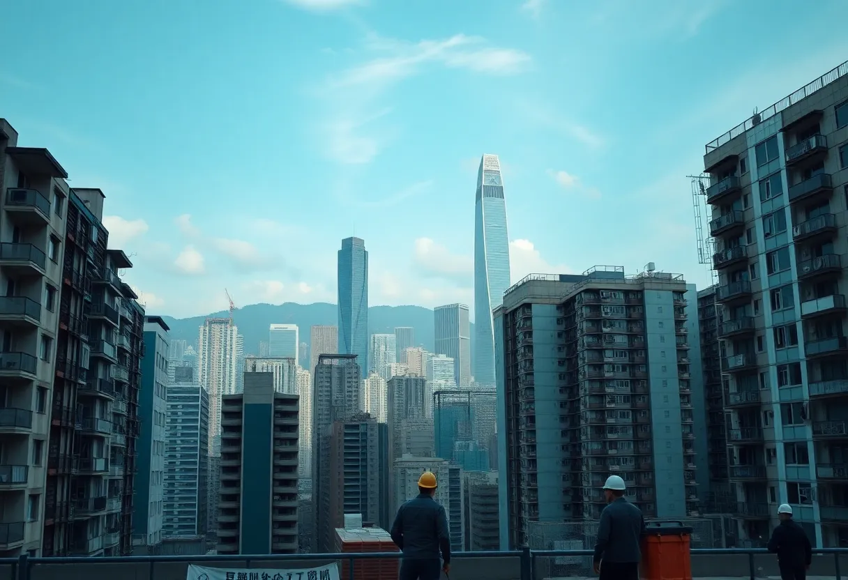 Skyline of Hong Kong depicting economic activity and job market challenges.