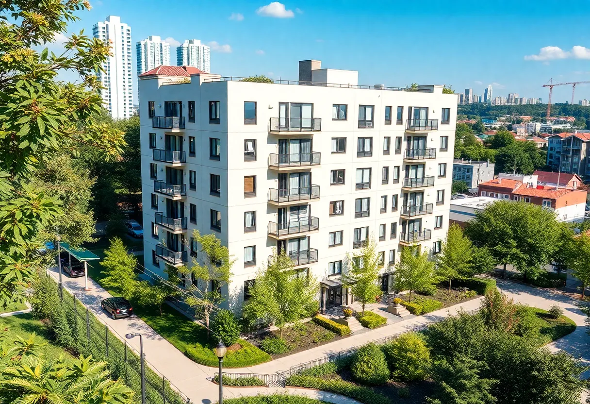 Rendering of the Vivant at Bedford Park rental apartment complex