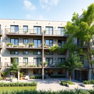 Rendering of the new six-story residential building in Olinville, The Bronx