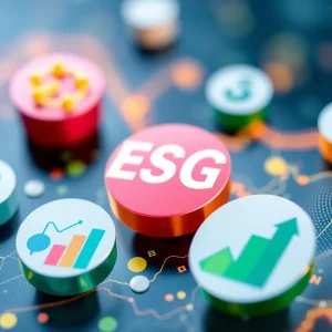 Abstract artwork representing ESG score analysis in investment portfolios