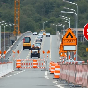 Construction site of a bridge in Texas